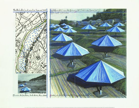 Umbrellas Blue (Collage, 1989)